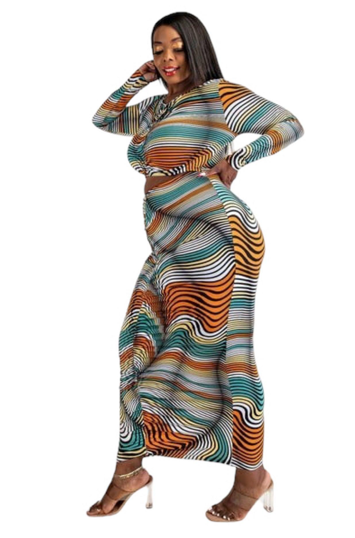Robe midi grande taille avec découpe taille, motif nuit blanche