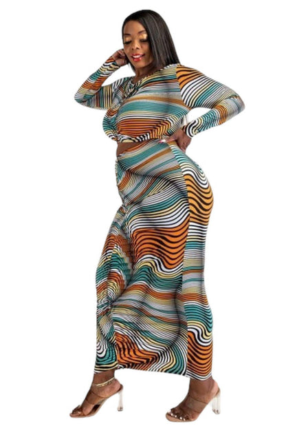 Robe midi grande taille avec découpe taille, motif nuit blanche
