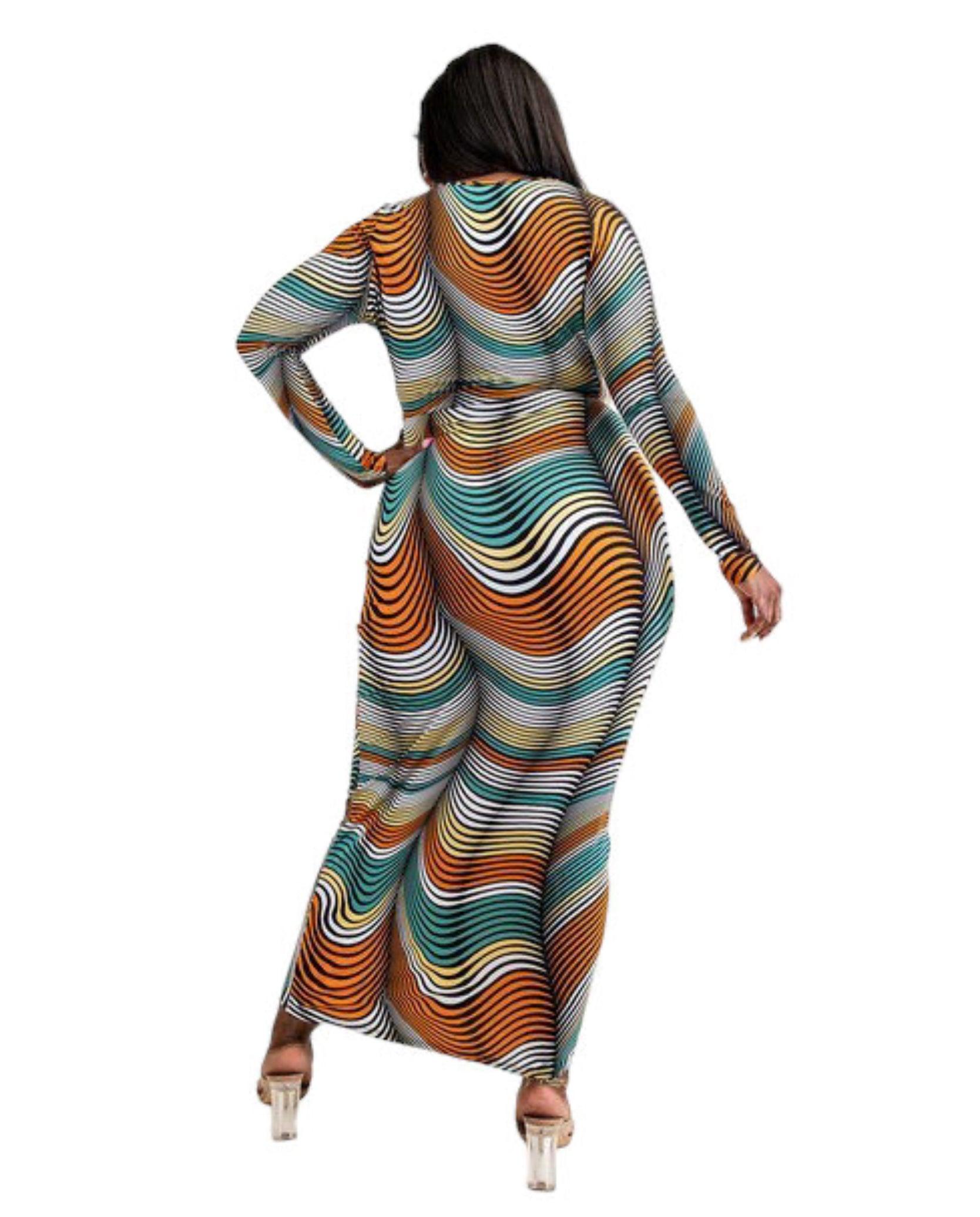 Robe midi grande taille avec découpe taille, motif nuit blanche