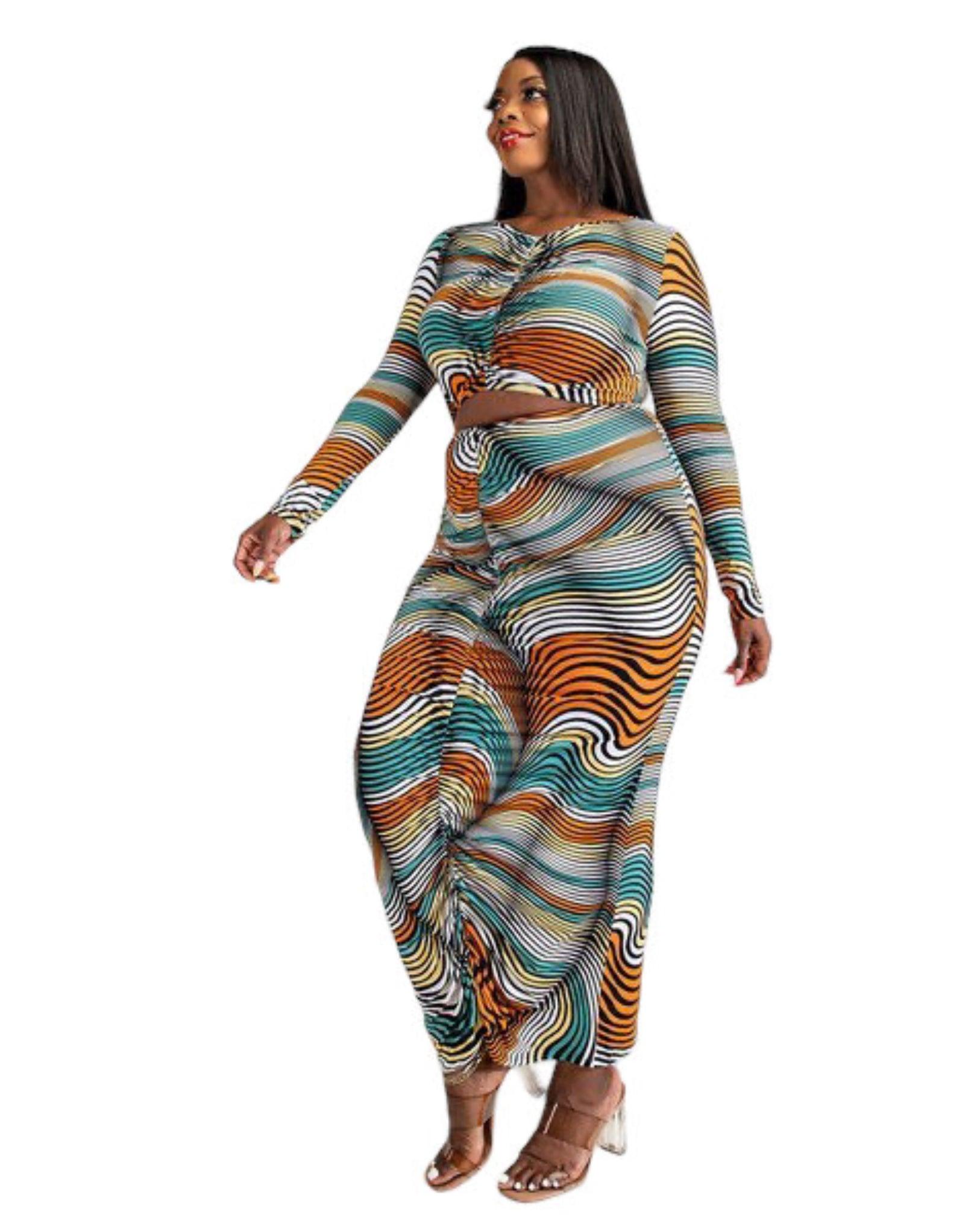 Robe midi grande taille avec découpe taille, motif nuit blanche