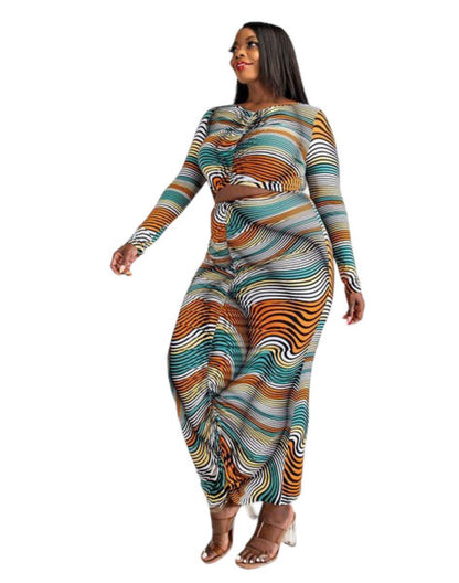 Robe midi grande taille avec découpe taille, motif nuit blanche
