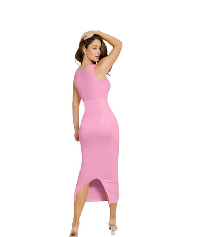 Robe rose moulante sans couture effet gainant