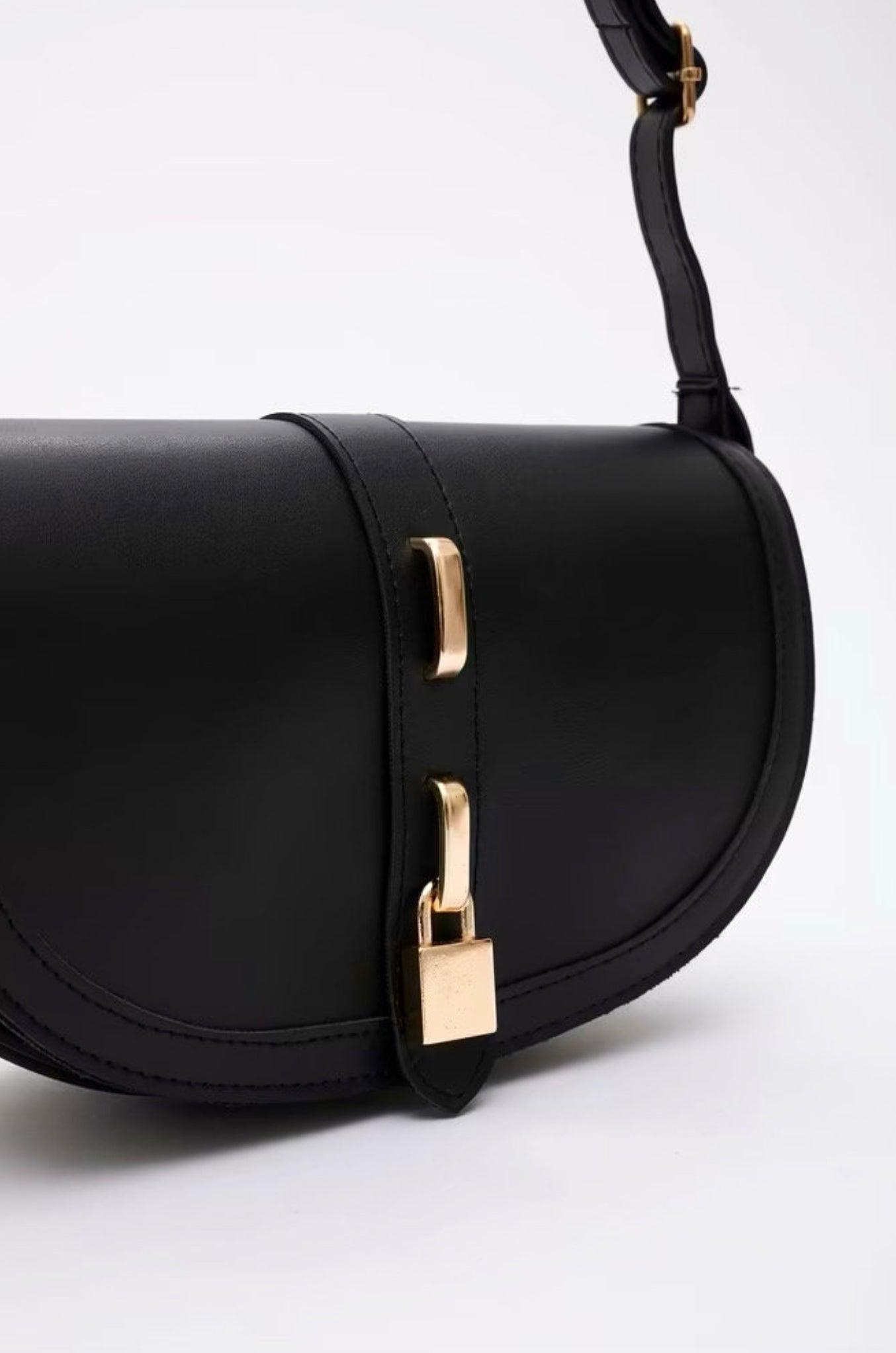 Sac ory noir - bandoulière ajustable et fermoir doré