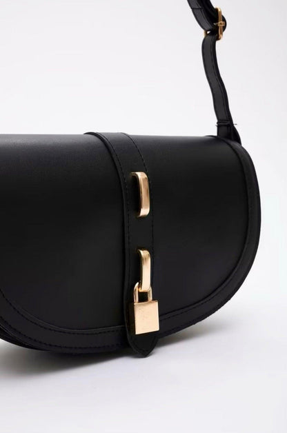 Sac ory noir - bandoulière ajustable et fermoir doré